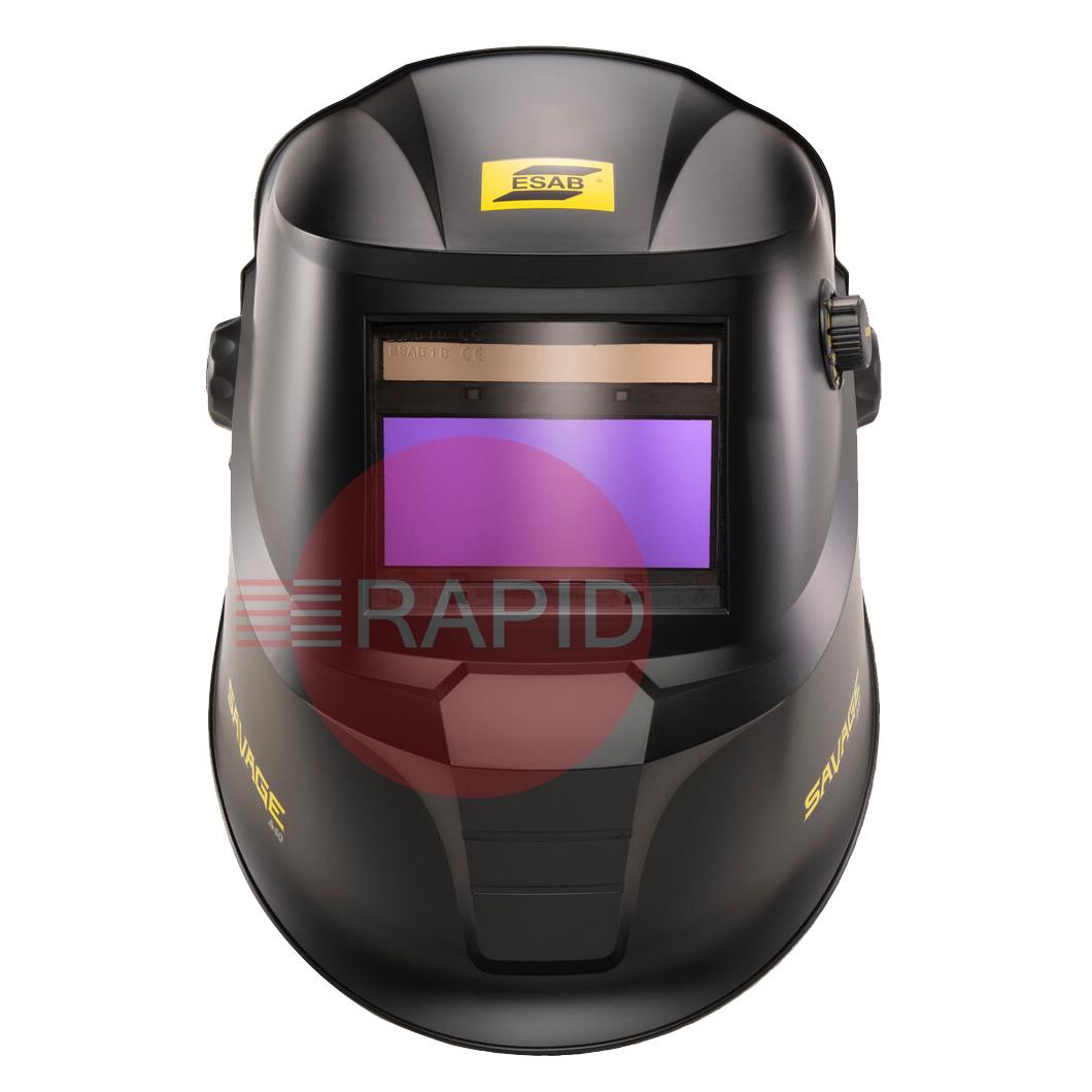 0700000490  ESAB Savage A40 Auto Darkening Welding Helmet, Shades 9-13 - Black